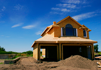 Partially constructed residential home