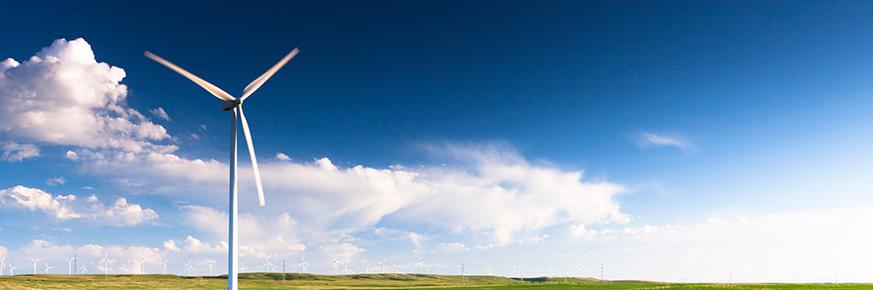 A windmill in a green field
