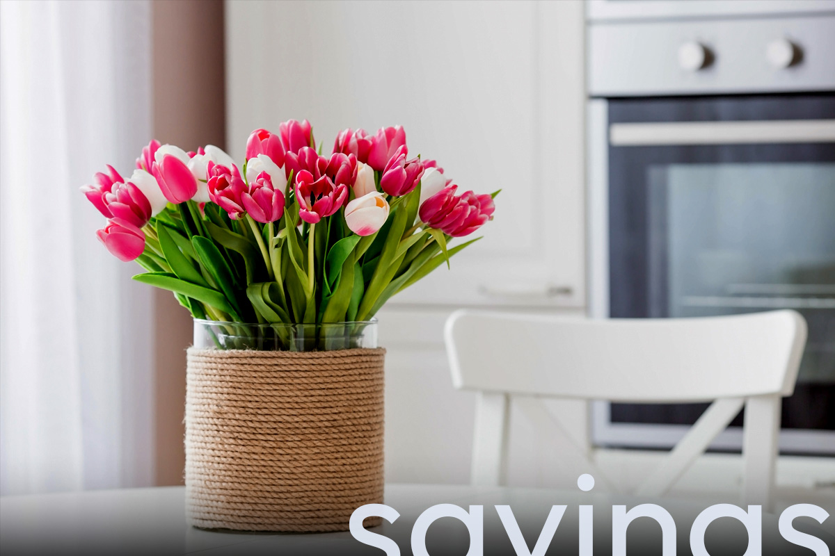 Flowers in a kitchen 