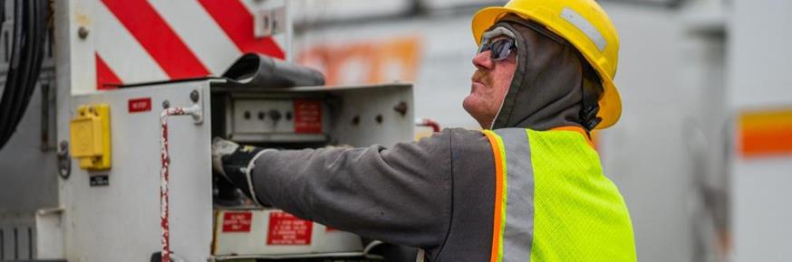 Crew assessing damage