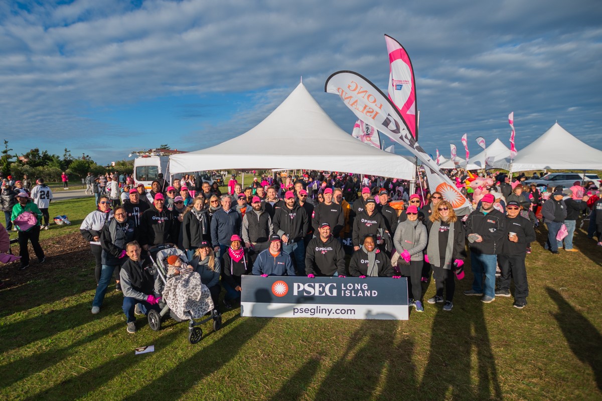 PSEG Long Island employees support the American Cancer Society’s Making Strides Against Breast Cancer event at Jones Beach on Sunday, Oct. 15. 