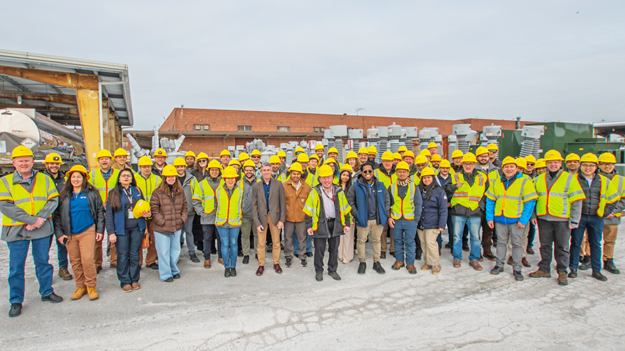 Some of PSEG Long Island's approximately 500 engineers pose for a photo in Hicksville.