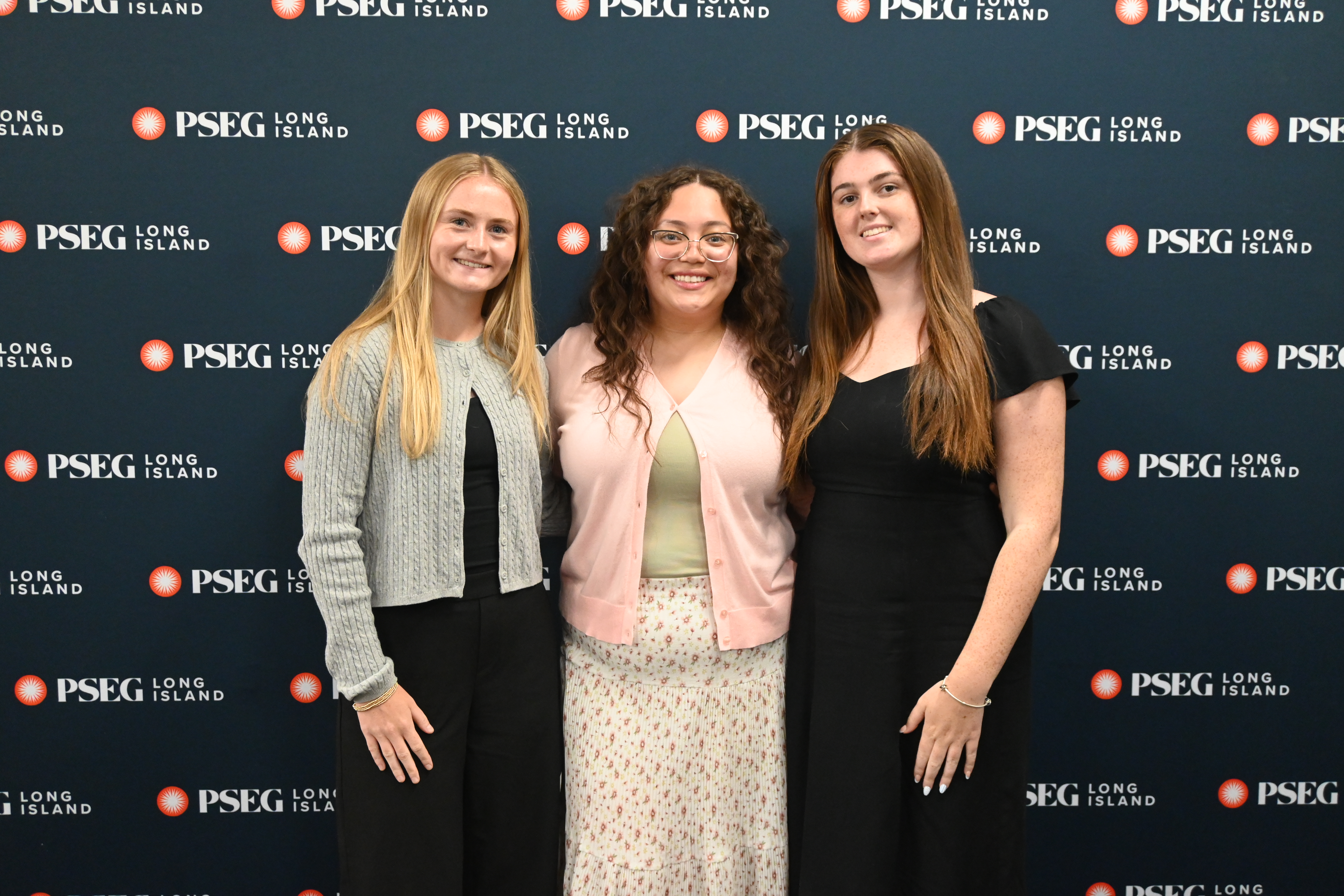 PSEG Long Island celebrates its summer interns (l-r) Amanda Dolan of West Islip, Alessandra Amaya-Reyes of Lindenhurst and Laura Corcoran of Deer Park for National Intern Day – July 31, 2025.