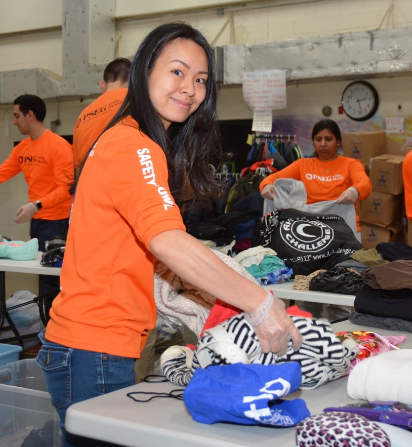 PSEG Long Island volunteer Linda Zhang of  Bethpage, helped to sort 20 bags of clothing donated by her and fellow PSEG Long Island employees to the LI Coalition for the Homeless. The donation was a result of company-wide participation in the Marie Kondo Challenge honoring the traditional Lunar New Year spring cleaning. 