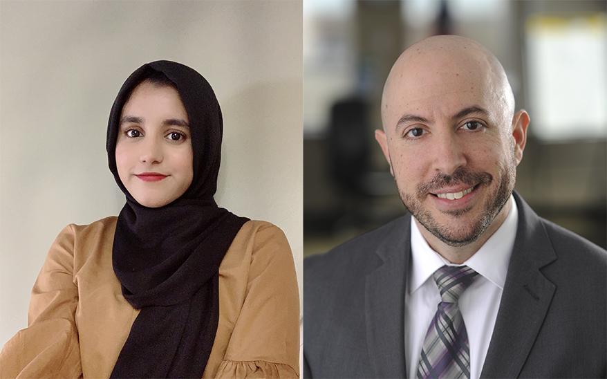 Ramisa Fatima (l.) and PSEG Long Island's Marco Cucci.