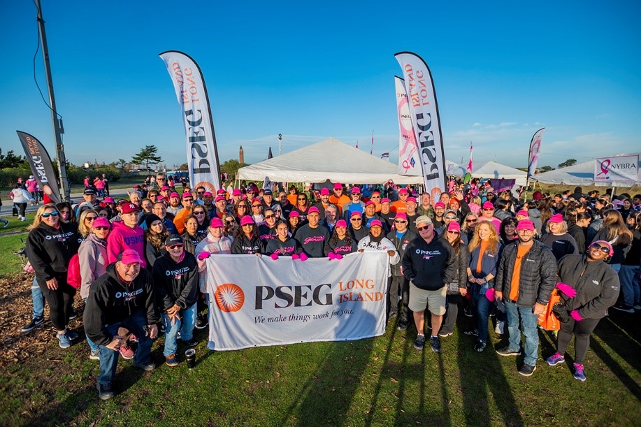 PSEG Long Island employees support the American Cancer Society’s Making Strides Against Breast Cancer event at Jones Beach on Sunday, Oct. 16. To view and download more photos for publication, visit: https://flic.kr/s/aHBqjAbuMC